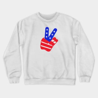 Vote - Vintage Peace Sign "V" (Hand Only) Crewneck Sweatshirt